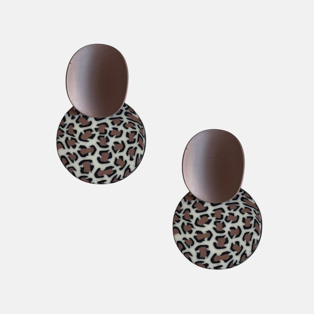 Leopard Print Drop Earrings